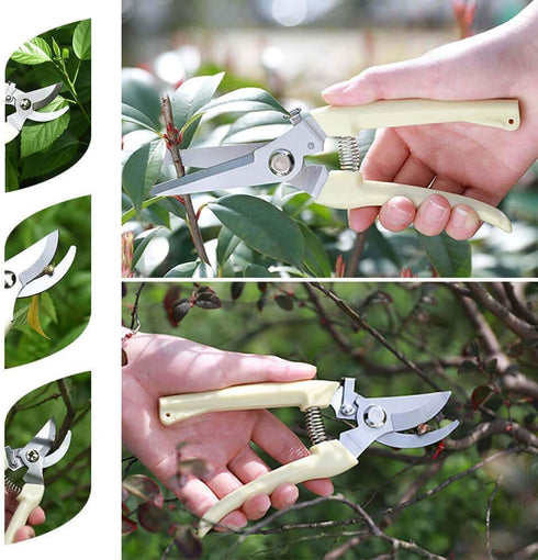 BUGUI Garden Pruning Shears Set - 2 Pack, 1 Bypass Pruner+1 Straight Blade Scissors, Sharp Garden Shears for Cutting Flowers, Trimming Plants, Bon...
