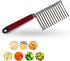 Crinkle Cutter Knife Stainless Steel Cutting Tool for Potato Carrot Chip Vegetable French Fry, Wavy Chopper Wave Slicer Steel Blade, Kids Lunch Ac...