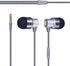 Coby Noise Isolating Metal Wired Earbuds | Wired Headphones w/Built-in Microphone for Ear Buds | Noise Canceling Headphones S/M/L Ear Gels (Silver...