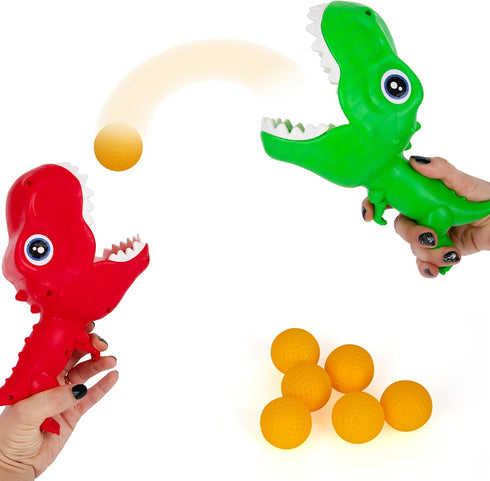ArtCreativity Dinosaur Pop and Catch Game - Dino Pop and Catch Toy with 2 Catch Cup Launchers and 6 Balls - Press Trigger to Pop Out The Ball - Su...