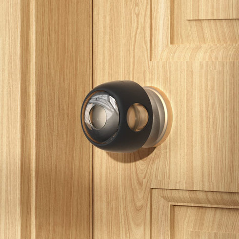 EUDEMON 4 Pack Updated Door Knob Cover Baby Safety Door Lock Childproof Safety Cover Door Handle Cover for Kids Safety (Clear-Black)...