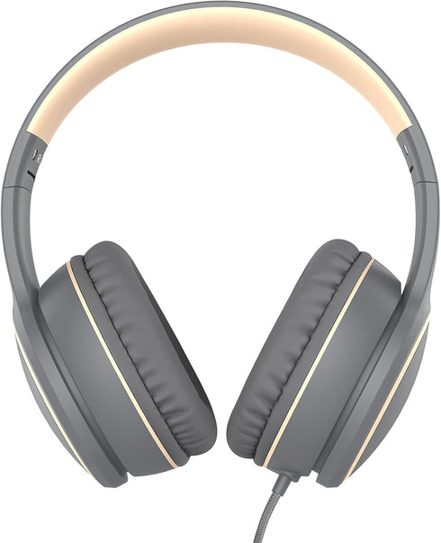 RORSOU R10 Kids Headphones with Microphone, Lightweight Folding Stereo Bass Headphones with 1.5M No-Tangle Cord, Portable Wired Headphones for Sma...