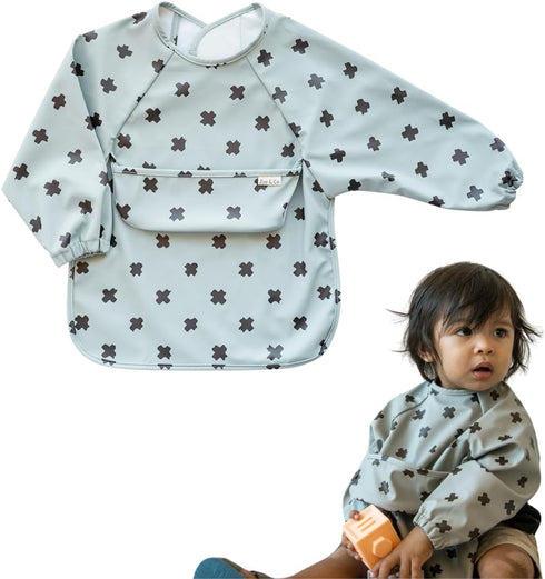 Zoe & Co Baby Bibs for Eating w/Pocket | Premium Soft Waterproof Bibs | Cute Toddler Bibs 6-36mo | Hang Dry Long Sleeve Bib...