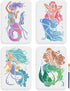 4pcs Mermaid Stencil 11.7×8.3inch Large Sea Ocean Creatures Stencils with Paint brush Dreamy Sea Life Stencils Drawing Template for DIY Craft Furn...