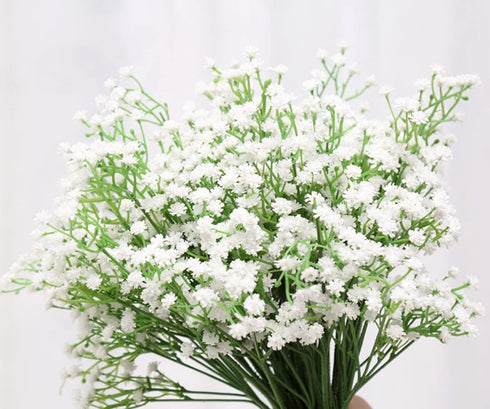 9 Pack Real Touch Artificial Baby's Breath Flowers - 21" Bendable Stems for Wedding Bouquets, Home Centerpieces & Outdoor Decor (Waterproof, Dustp...