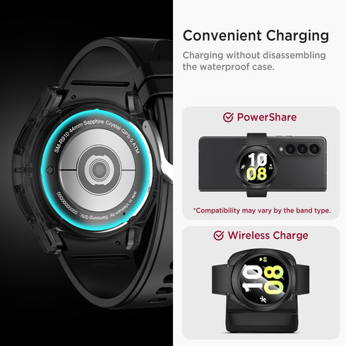 Miimall Waterproof Case for Samsung Galaxy Watch 6 40mm, Hard PC Bumper Cover with Tempered Glass Screen Protector for Galaxy Watch 6, Full Covera...
