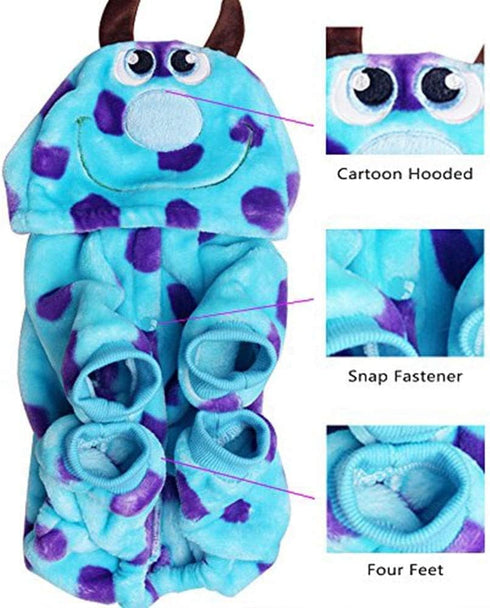 LUCKSTAR Pet Clothes for Winter - Soft & Warm Coral Velvet Puzzle Bobble Dog Costumes - Cute Jumpsuit Casual Hoodie Coat Winter Clothing for Dogs...
