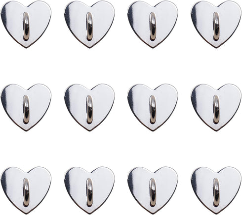 12Pcs Phone Charm Hook Adhesive Metal Phone Finger Grip Hook Cell Phone Ring Holder Stand for DIY Accessories (Silver, Heart Shaped)......