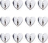 12Pcs Phone Charm Hook Adhesive Metal Phone Finger Grip Hook Cell Phone Ring Holder Stand for DIY Accessories (Silver, Heart Shaped)......