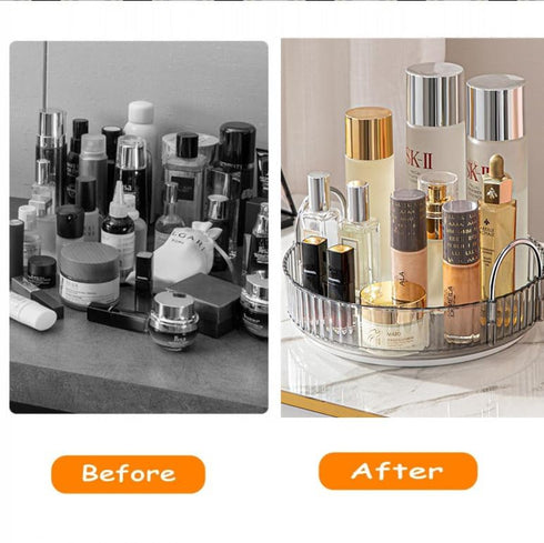 Makeup Organizer for Vanity, 360° Rotating Bathroom Organizer Countertop, High-Capacity Skincare Organizer, Spinning Cosmetics Organizer for Dress...