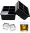 Ice Cube Trays Large Size Flexible 6 Cavity Ice Cube Square Molds for Whiskey and Cocktails, Keep Drinks Chilled (2Pcs)...
