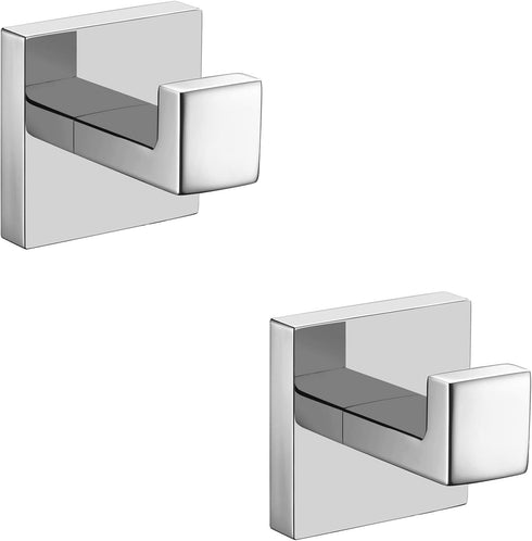 Nolimas Bath Towel Hook SUS 304 Stainless Steel Square Clothes Towel Coat Robe Hook Cabinet Closet Door Sponges Hanger for Bath Kitchen Garage Hea...
