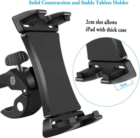 Microphone Music Stand Tablet Smartphone Holder Mount Heavy Duty 360 Degree Swivel Clamp Compatible with 3.5 to 13.5in Phone Tablets, iPad Pro 12....