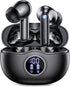 Bluetooth Headphones 5.3 Stereo Wireless Earbuds, 50 Hours of Playback with LED Display in-Ear Ear Buds with 4 Microphones IPX7 Waterproof Earphon...