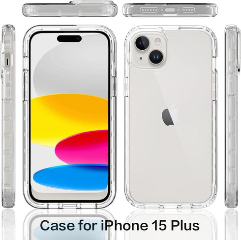 HAII Clear Case for iPhone 15 Plus, Thin Slim Crystal Bilayer Bumper Shockproof Protective Case Cover for iPhone 15 Plus 6.7 inch 2023 (Clear Blue...
