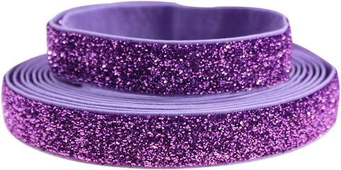 Colorful 16 Yards Ribbon Elastics Glitter Metallic Fold Over Elastic Stretch FOE Elastics Hair Ties Headbands for Baby Girls Hair Bow, 5/8" 15mm, ...