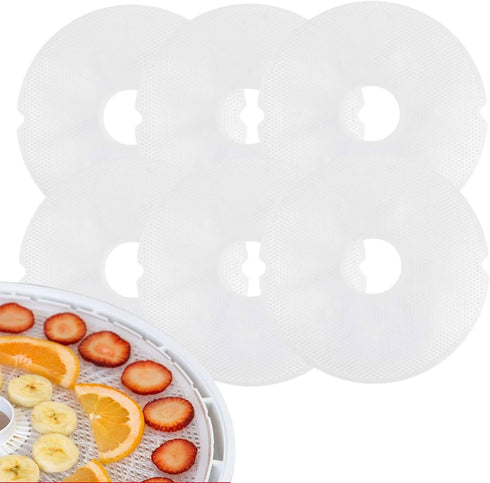 6 pieces 11.6inch Premium Round Dehydrator Sheets Reusable non-stick Food Dehydrator Machine Mesh Screen for fruit dryer...