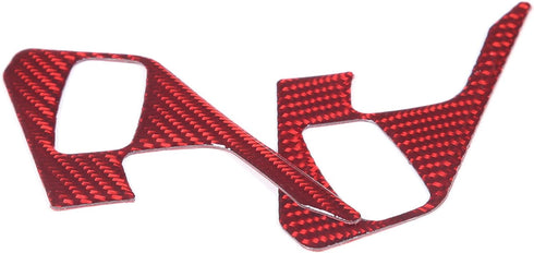 Daeiclru Real Carbon Fiber Steering Wheel Button Cover Sticker Compatible with Chevrolet Corvette C8 2020-2023, Car Steering Wheel Panel Protectio...