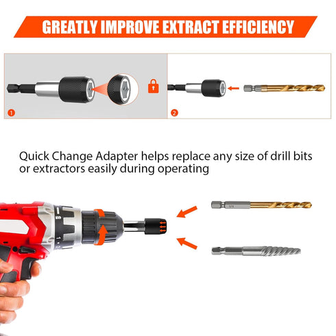 11Pcs Screw Extractor Set, Left Hand Drill Bit and Bolt Extractor Kit Easy to Remove Stripped Broken Damaged Screw Bolt and Nut Out, Reverse Drill...