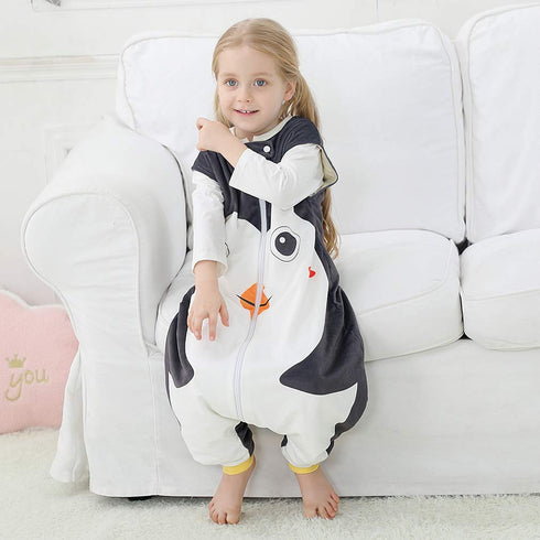MICHLEY Toddler Sleeping Sack with Feet Newborn Infant Sleeveless Sleeping Bag 2-Way Zipper Baby Wearable Blanket for Walkers,Penguin,3-5T...