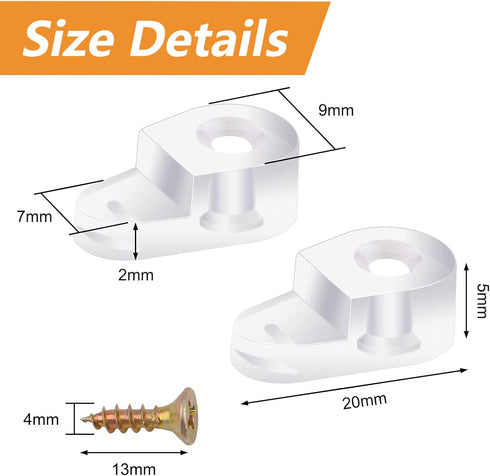 100PCS Glass Retainer Clips Kit, Glass Clip Glass Cabinet Clips with Screws for Fixing Glass Cabinet Doors,Suitable for 4-5mm Glass (Transparent w...