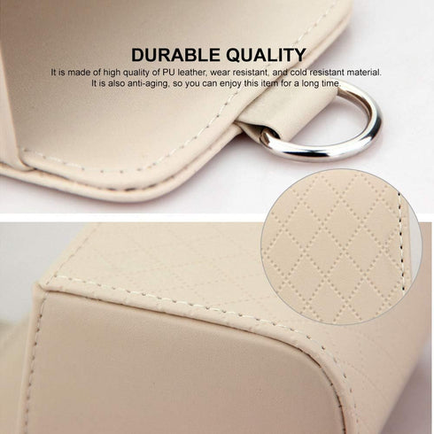 RED SHIELD Car Auto Air Vent Leather Tidy Storage Hanging Bag Case Organizer for Keys, Coin, Cell Phone & Glasses. Universal Vehicle Small Bucket ...