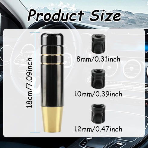 Car Gear Shift Knob Cover, Black Gold Shifting Lever, Car Shift Head Knob, Aluminum Alloy Car Gear Lever Stick Shifter Handle, Shift Knob Adapter ...
