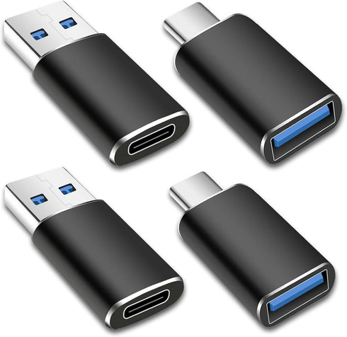 SheraF 4 Pack USB to USB C OTG Adapter, 2Pack Type C Female to A Male Charger Converter 2Pack USB C Male to USB 3.0 Female Adapter Thunderbolt 4 C...
