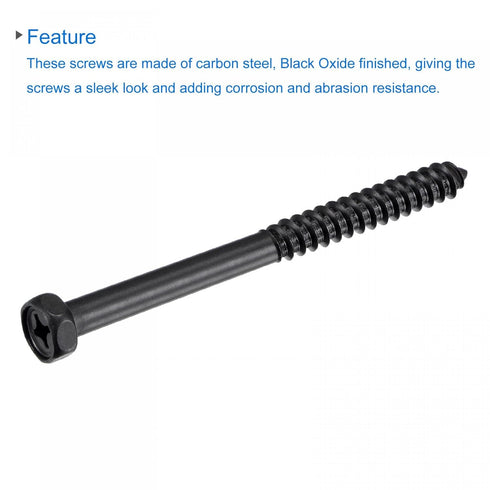 uxcell Hex Lag Screws 5/16" x 3-1/2" Carbon Steel Phillips Head Half Thread Self-Tapping Bolts for Deck Building or Joining Lumber 5pcs...