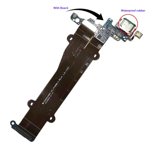 USB Charging Port Board Flex Cable with Mic and Waterproof Rubber Ring for LG V60 ThinQ 5G V600AM V600TM+Tools......