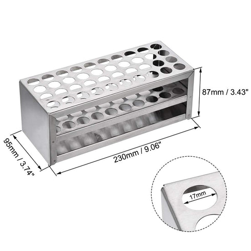 uxcell 304 Stainless Steel Test Tube Holder Lab Stand Rack 40 Hole 3 Layer for 14-16mm Tubes...