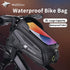 Bike Bag - Waterproof Bike Frame Bag with Sun-Visor Rain Cover, Bike Phone Holder with TPU Sensitive Touch Screen, Handlebar Bag Bicycle Accessori...