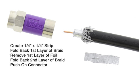 IDEAL Electrical 85-079 TLC RG-6 Quad F Tool-Less Compression Connector, Fastest Coax Compression Connectors for Cable and Satellite TV Installati...