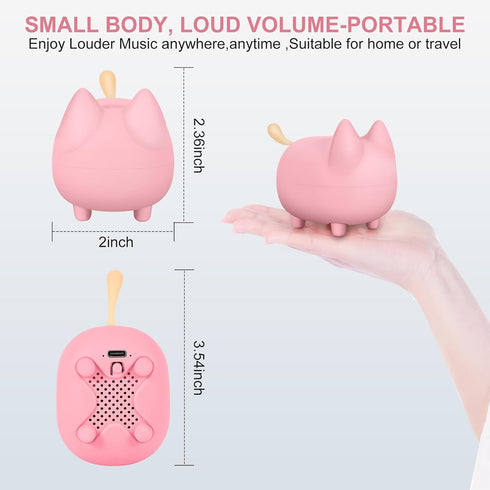 Cute Bluetooth Speaker, Mini Cat Portable Wireless Speakers with Loud Stereo Sound, Built-in Mic, Dual Pairing,40H Playtime for Room, Desk Decor, ...