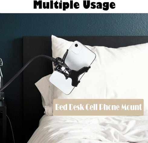 Cell Phone Holder,Lazy Bracket, 360-degree Rotating Universal Flexible Long Arms Clip Mount Gooseneck Phones Stand for Bed Flexible Arm Adjustable...