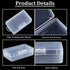 BENECREAT 4 Pack 5.5x3.35x1.5 Large Clear Plastic Box Container Clear Storage Organizer with Hinged Lid for Small Craft Accessories Office Supplie...