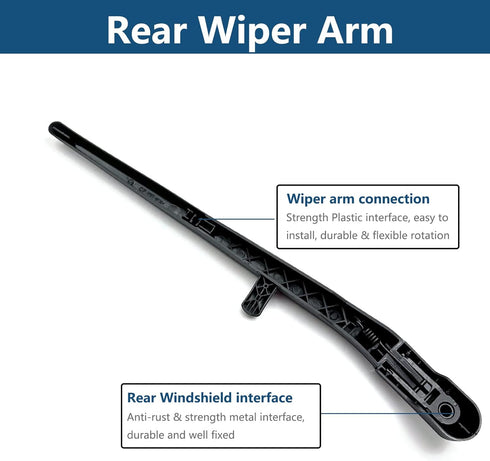 Rear Windshield Wiper Arm with Wiper Blade for Jeep Liberty 2008-2012 SUV Rear Windshield Back Wiper Arm Blade Replacement OEM # 68034341AD, 68034...