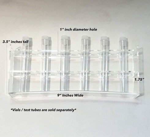 6 Hole Clear Acrylic Plastic Test Tube Bud Vase Spice Rack for Vials Bottles Toothbrush Razor Pen Display Stand...