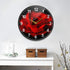 ALAZA Red Rose Flower Black Wall Clock Battery Operated Silent Non Ticking Clocks for Living Room Decor 12 Inch / 9.5 Inch...