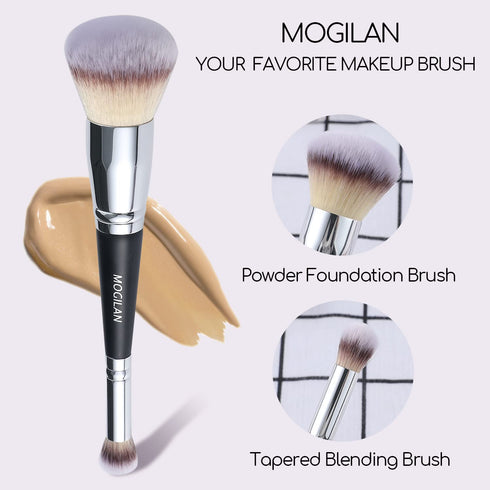 Makeup Brush Dual Ended Professional Foundation Brush For Liquid Makeup&Concealer Brush Under Eye for Flawless liquid Powder Foundation Blending,B...