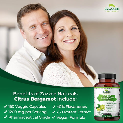 Zazzee Extra Strength Citrus Bergamot 25:1 Extract, 1200 mg, 40% Polyphenolic Flavanones, 150 Vegan Capsules, 30,000 mg Strength, Concentrated and...