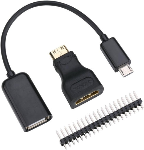 Raspberry Pi Zero Case with Heat Sink and 3 in 1 Adapter Kit Compatible with Raspberry Pi Zero W (Black)...
