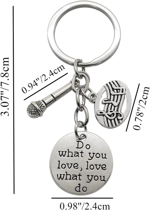 20PCS Microphone Keychian Musical Instrument Keychain Inspirational Gift Music Lover Gift Appreciation Gifts for Music Teacher Student Musicians E...
