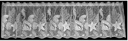 Heritage Lace Seascape 60-Inch Wide by 14-Inch Drop Valance, White...