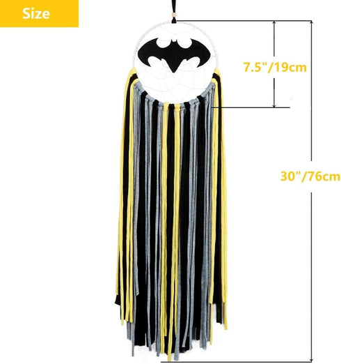 Alynsehom Dream Catcher Kids Bedroom Bat Dream Catchers Batman Wall Decor Large Dreamcatcher Halloween Patry Decorations Hanging Baby Room Ornamen...