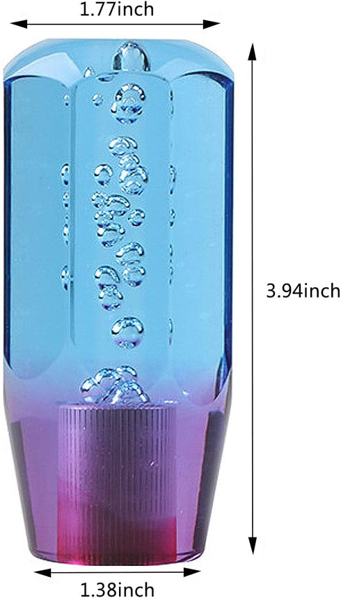 payanwin Universal Car Manual Shift Lever, Crystal Bubble Blue + White Gear Shift Knob ?10CM?...