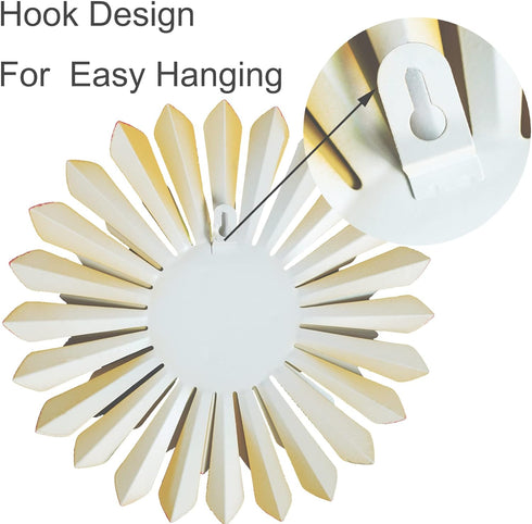LITIALLY 12 Inches Metal Flower Wall Art Garden Decor Cute Flowers Decorations, Bathroom Wall Decor Hanging for Outside Yard Porch Lawn (Yellow)...