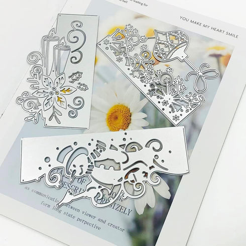 3 Pcs Die Cuts for Card Making, SENHAI Christmas Metal Cutting Dies Scrapbooking Die-Cuts Snowflake Stencil for DIY Christmas Decorations Paper Cr...