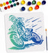 Motocross Stencils 11.8×11.8inch Large Square Motorcycle Stencil Template with Paint Brush on Wood, Canvas, Paper, Fabric, Wall and Furniture...