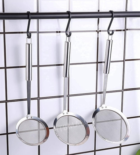 Skimmer Spoon, Stainless Steel Spider Strainer Skimmer Spoon Grease Fine Mesh Strainer Skimmers Spoons for Cooking Frying Skimming Grease, Foam an...